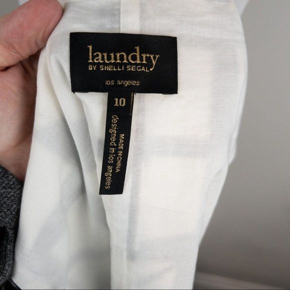 Laundry by Shelli Segal Black and White Geometric Print Shift Dress - Size 10 - Picture 6 of 8